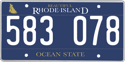 RI license plate 583078