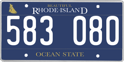 RI license plate 583080