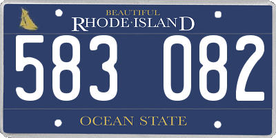 RI license plate 583082