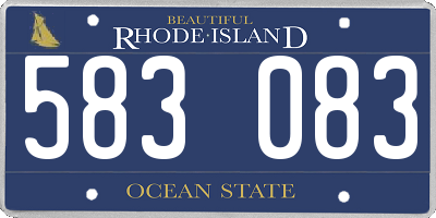 RI license plate 583083