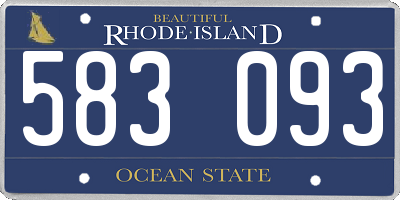RI license plate 583093