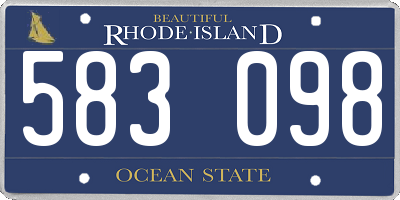 RI license plate 583098