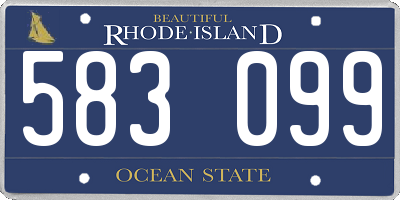 RI license plate 583099