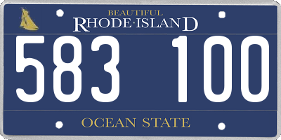 RI license plate 583100