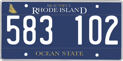RI license plate 583102
