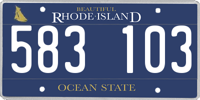 RI license plate 583103