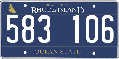 RI license plate 583106