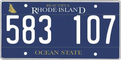 RI license plate 583107