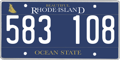 RI license plate 583108