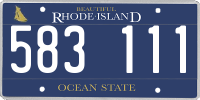 RI license plate 583111