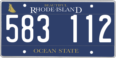 RI license plate 583112