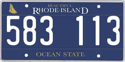 RI license plate 583113