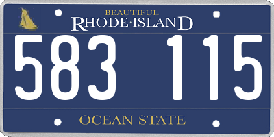 RI license plate 583115