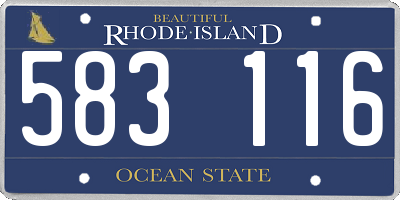 RI license plate 583116