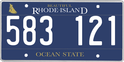 RI license plate 583121