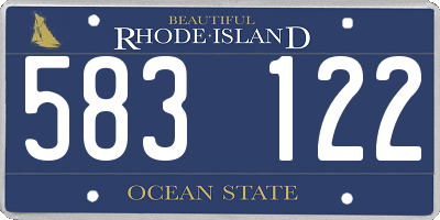 RI license plate 583122