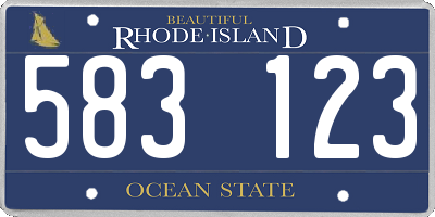 RI license plate 583123
