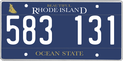 RI license plate 583131