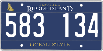 RI license plate 583134