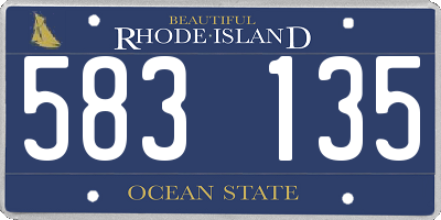 RI license plate 583135