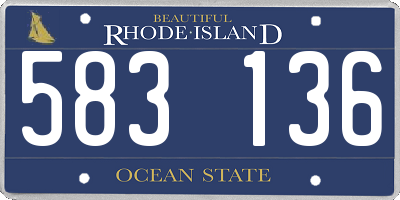 RI license plate 583136