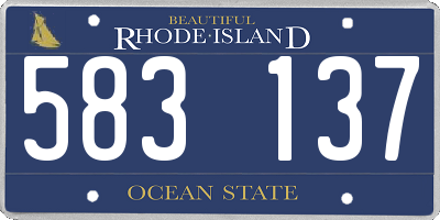 RI license plate 583137