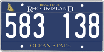 RI license plate 583138