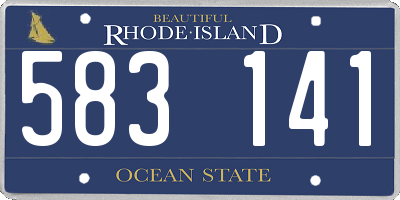 RI license plate 583141