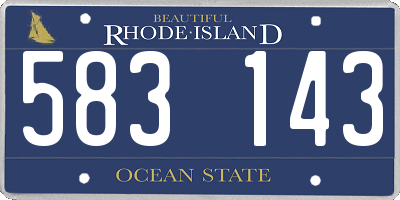 RI license plate 583143