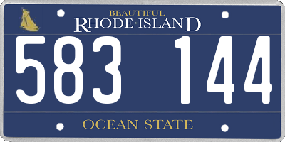 RI license plate 583144