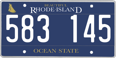 RI license plate 583145