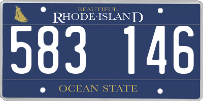 RI license plate 583146