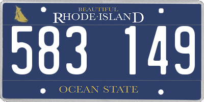 RI license plate 583149