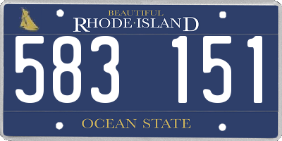 RI license plate 583151