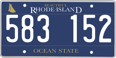 RI license plate 583152