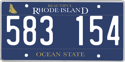 RI license plate 583154