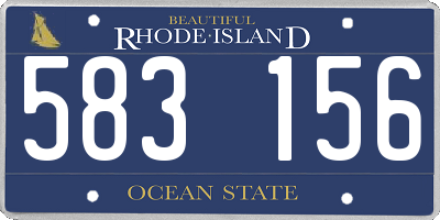 RI license plate 583156