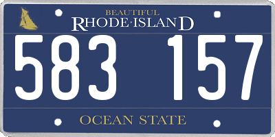 RI license plate 583157