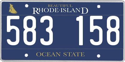 RI license plate 583158
