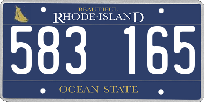 RI license plate 583165