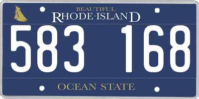 RI license plate 583168