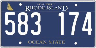 RI license plate 583174