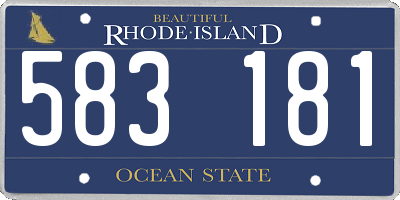 RI license plate 583181