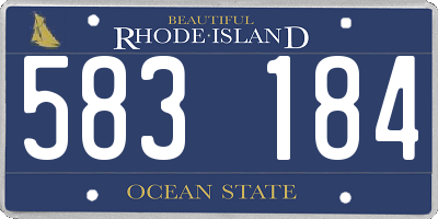 RI license plate 583184