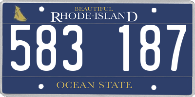 RI license plate 583187