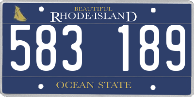 RI license plate 583189