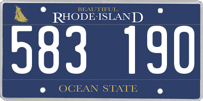 RI license plate 583190