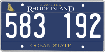 RI license plate 583192