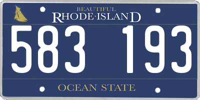RI license plate 583193