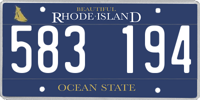 RI license plate 583194
